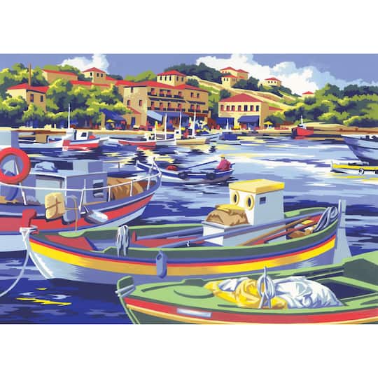Royal Langnickel® Mediterranean Fishing Boats Painting by Numbers Kit